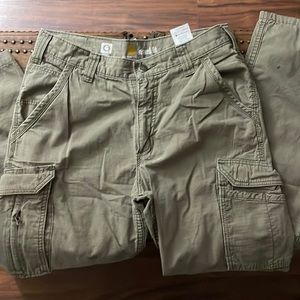 Carhartt Pants Mens 32x34 Force Cargo Relaxed, Tan Punk Grunge.